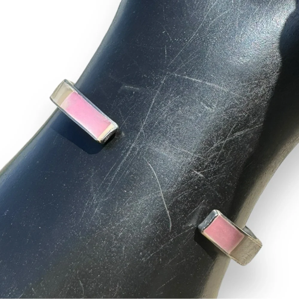 Vintage Alpaca Silver and Abalone Shell Cuff Bracelet